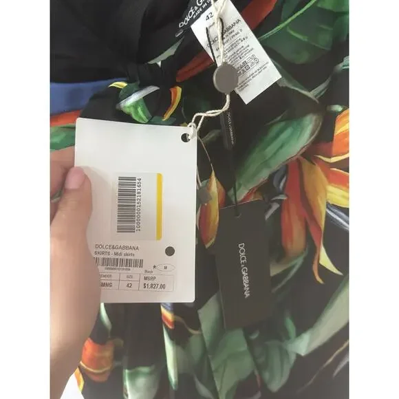 Dolce & Gabbanna | Elegant Floral High Waist Midi Women's Skirt - Picture 7 of 9